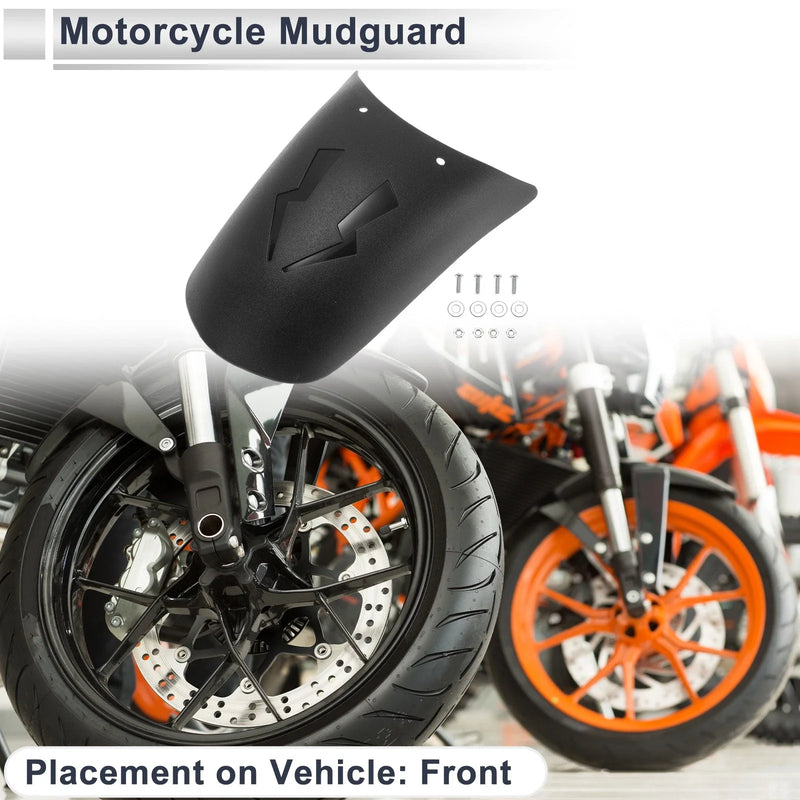 Plastic Motorcycle Fender Front 1 Set Black 22x11cm