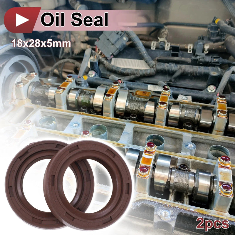Make Model Oil Seal 18x28x5mm Brown 2 Pcs Rotary Shaft Seal FKM Rubber