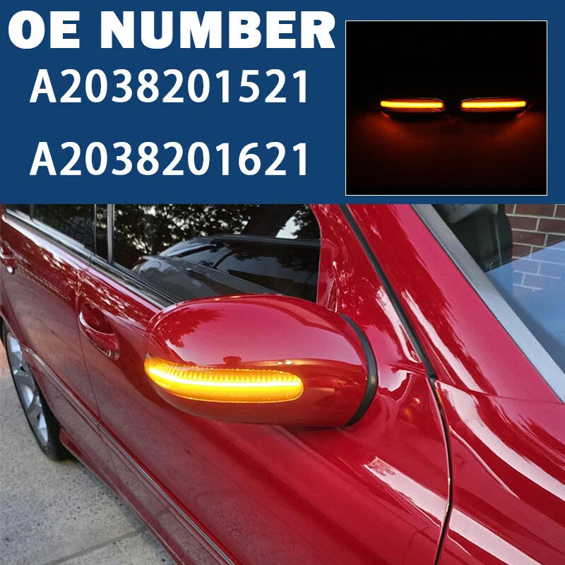 Mercedes W203 C-Class Amber LED Side Mirror Turn Signal Light (2000-2007)