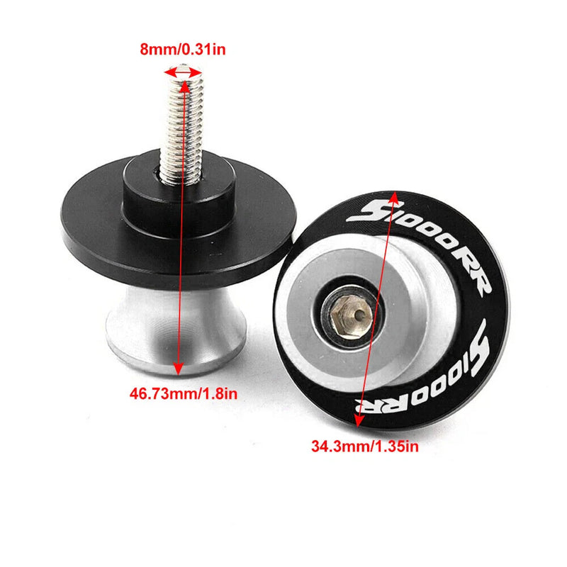 BMW S1000R S1000RR 2014-2018 - 2 x Orange Coil Slider Screws Swingarm Spools