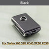 Volvo S60 XC60 XC90 Black Leather Key Remote Case Fob Shell Cover / 1 pc