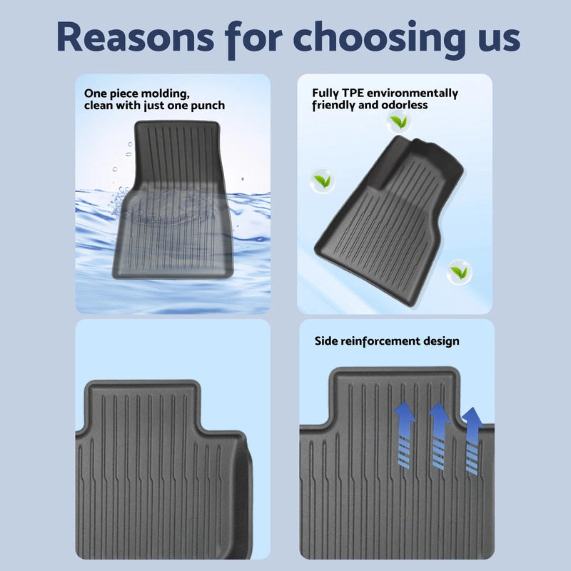 Tesla Model Y 3D TPE Carpet Floor Mats Set (2025-Onward)