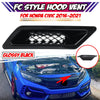 Honda Civic Front Air Vent Intake Duct Cover Trim Gloss Black (2016–2021)