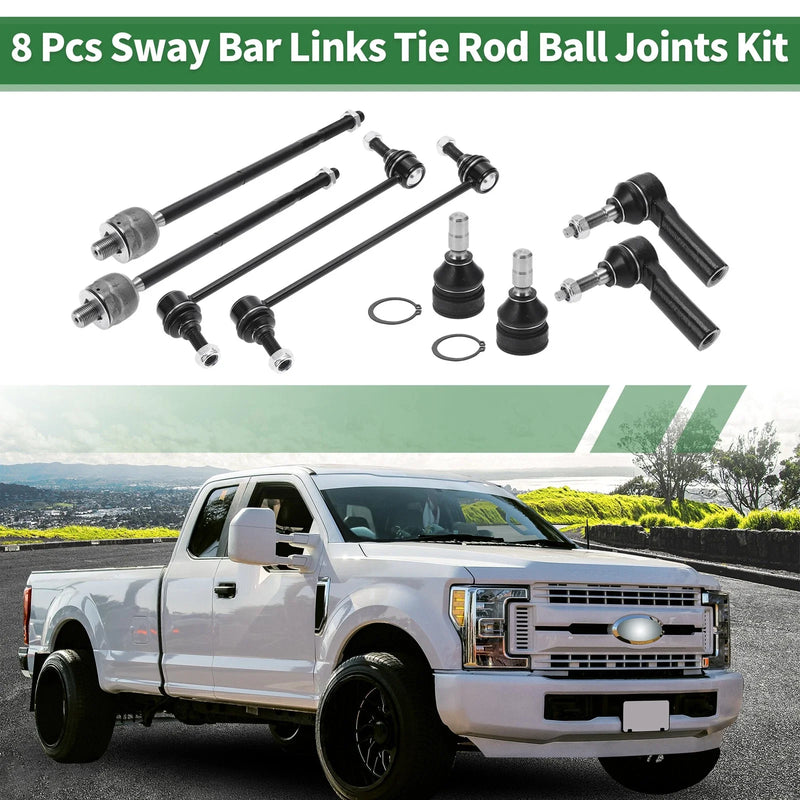 Ford Mustang 8pcs Front Suspension Kit Tie Rod Ends & Sway Bar Links (2005-2014)