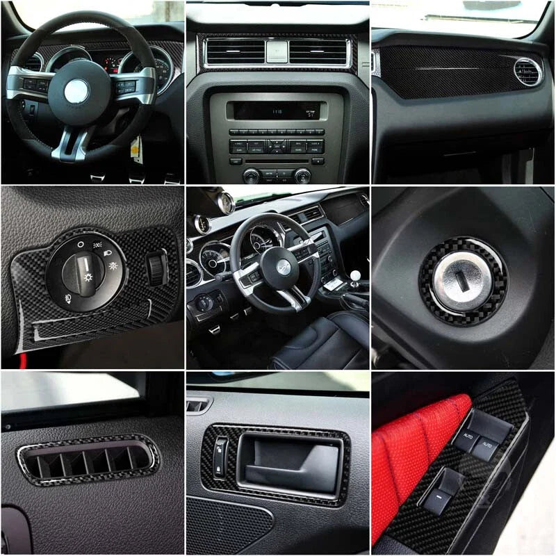 Ford Mustang 2009-2013 Soft Carbon Fiber Full Interior Panel Kit Trim Cover