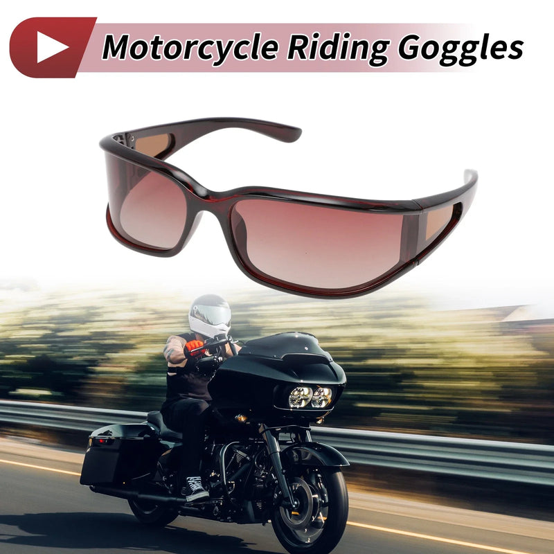 Cycling Sunglasses 1 Pc Motorcycle Riding Goggles Brown Lens Brown Frame