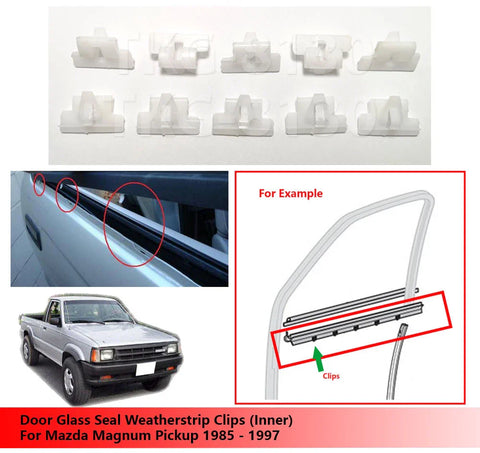 Mazda Magnum 10 x Door Glass Seal Weatherstrip Clips (1985-1997)