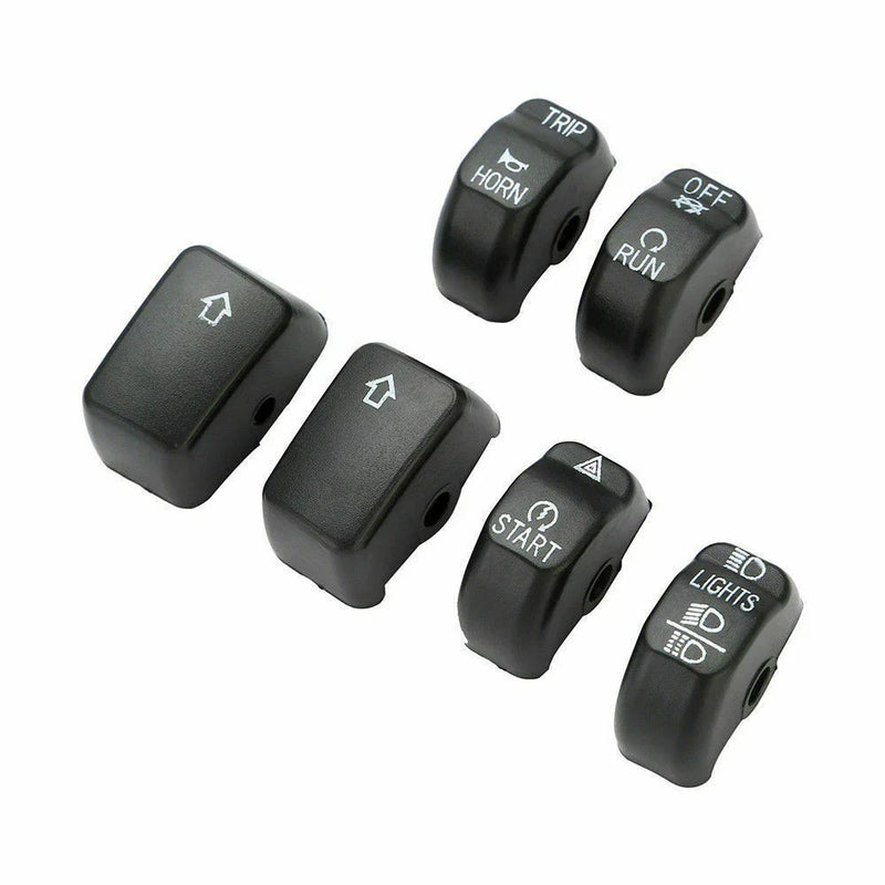 Harley Dyna Softail XL 6 x Black Control Switch Button Cover Caps (2011-2016)