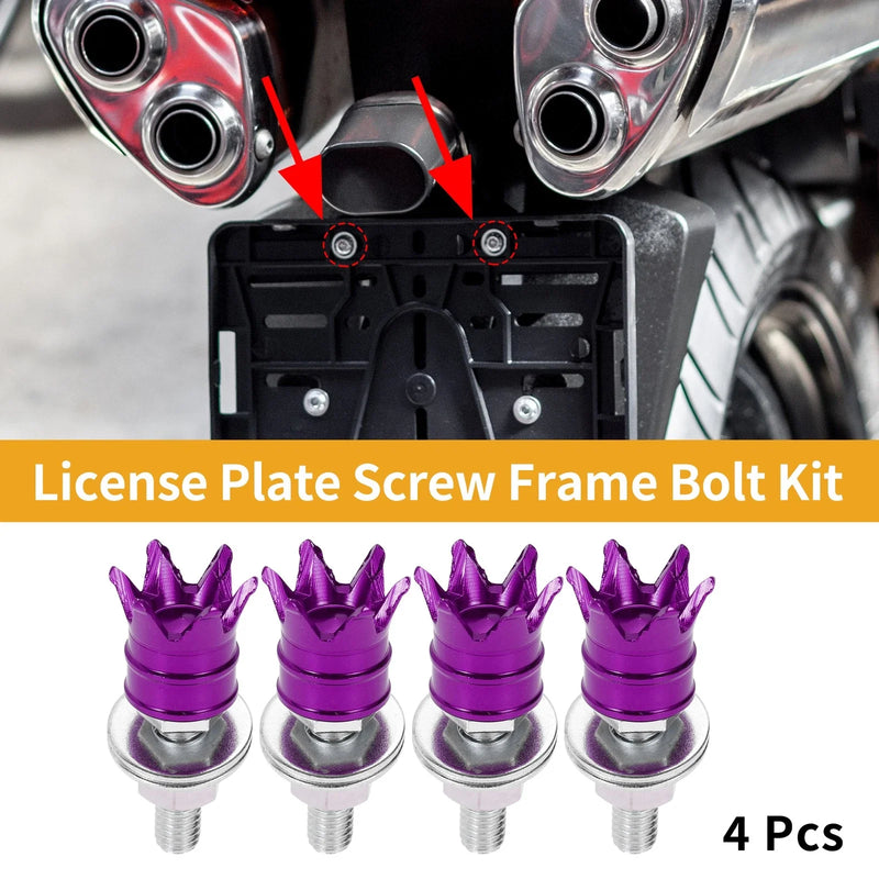 Universal Motorcycle M6 License Plate Screws Cover 40mm 4Pcs