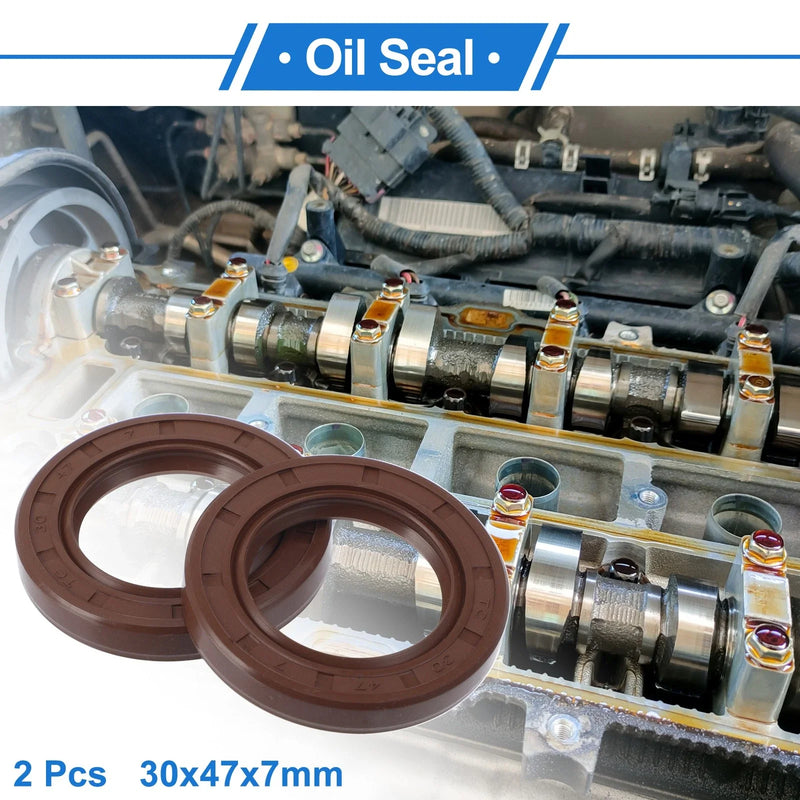 Car Oil Seal / 30x47x7mm 2 x / Rotary Shaft Seal FKM Rubber Brown