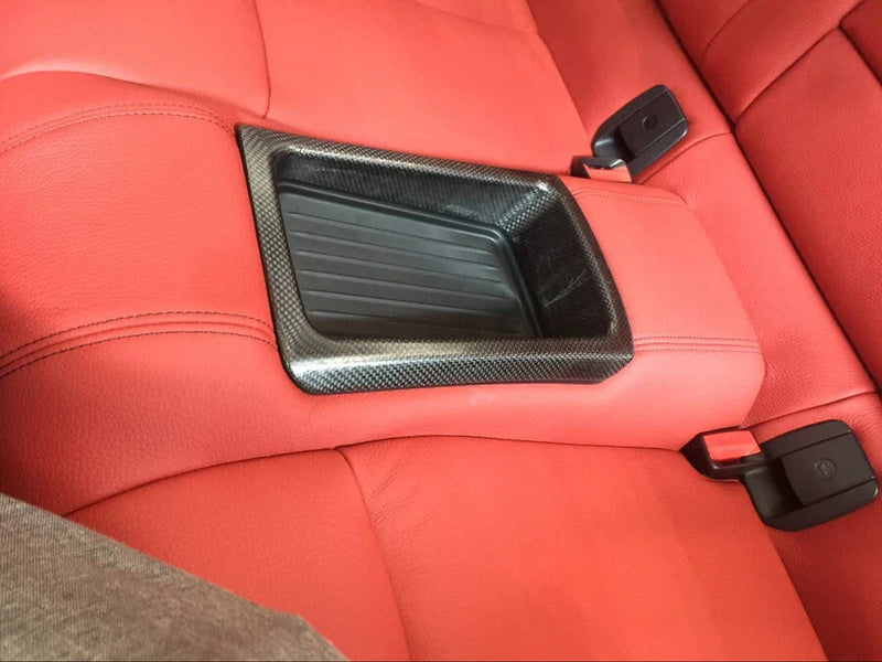 BMW M3 M4 2014+ Dry Carbon Fiber Rear Seat Armrest Cup Holder Cover Fit