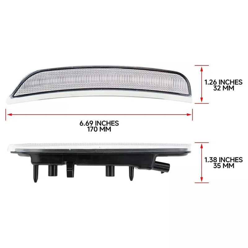 Dodge Durango Pair Clear White Front Bumper Side Marker Light (2021–2025)