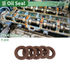 Oil Seal 25x42x8mm FKM Rubber High Pressure Brown 5 Pcs