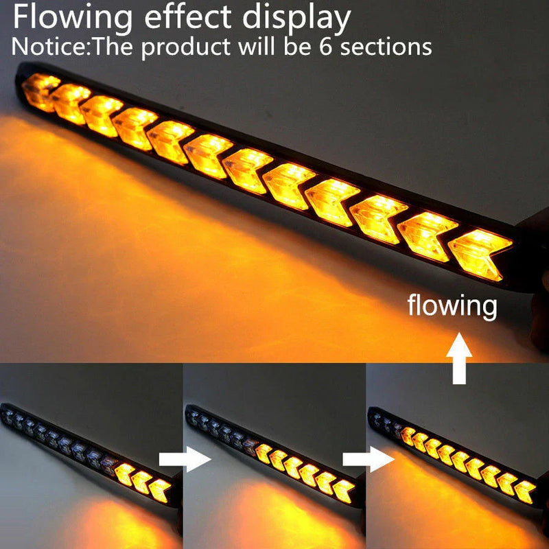 9LED White/Amber Switchback Flexible Flow Turn Signal Light