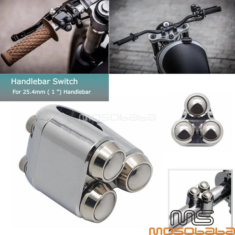 Harley Chrome 1'' 25mm Handlebar Horn Turn Signal Control Switch