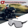 Motorcycle Motorcycle Riding Goggles Silver Tone Gray Lens Black Frame