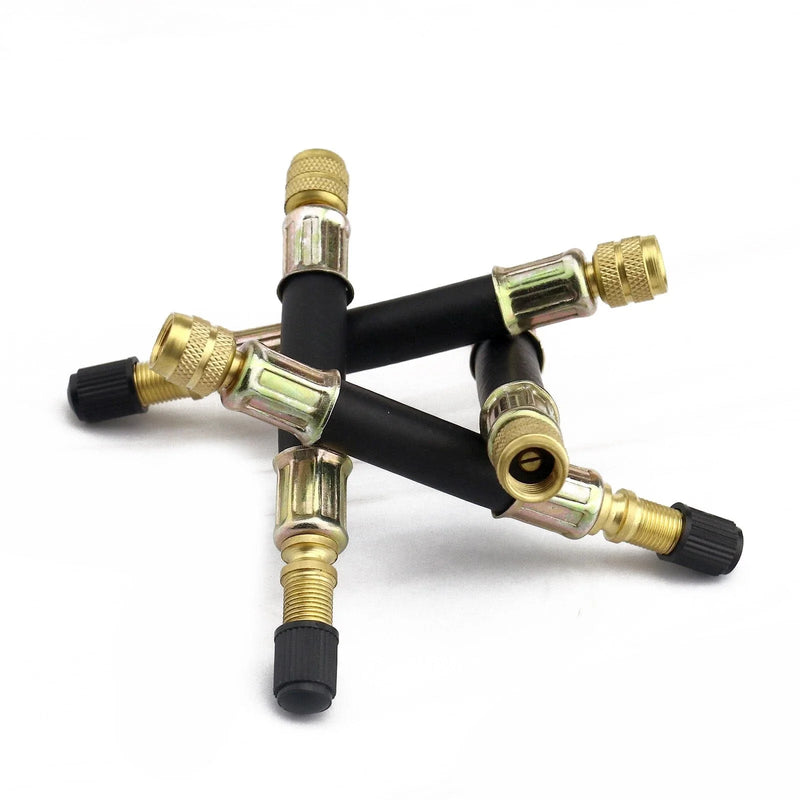 Car Truck Bus Black+Gold 4x Flexible Tire Tyre Valve Extension Adapter