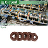 Oil Seal 15x32x7mm FKM Rubber High Pressure Brown 5 Pcs