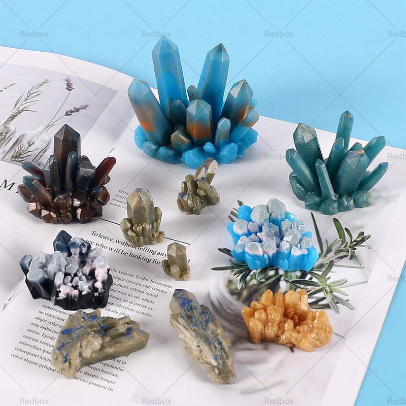 Crystal Cluster Quartz Rock Column Silicone Epoxy Resin Mold