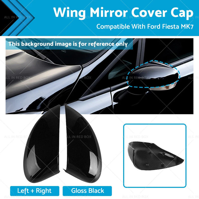 Ford Fiesta MK7 Gloss Black Left & Right Wing Mirror Covers (2008-2017)