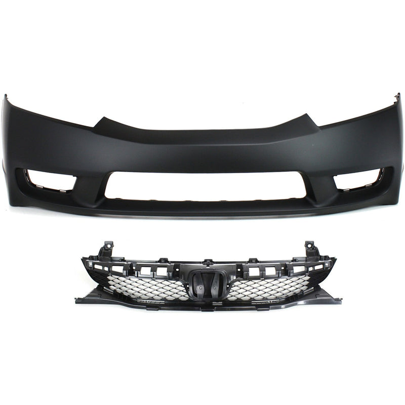 Bumper Cover Kit For 2009-2011 Honda Civic Front Sedan