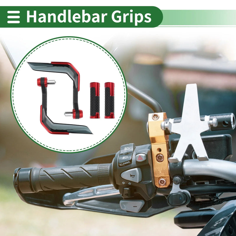 Motorcycle Hand Grips Cover Kit / 7/8" 22mm / Handlebar Cover Al Alloy Red
