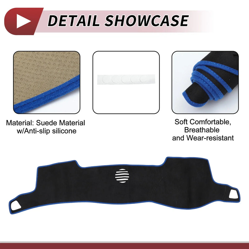 Toyota Crown 18 Series (2004-2008) - Black Blue Dashboard Cover Mat