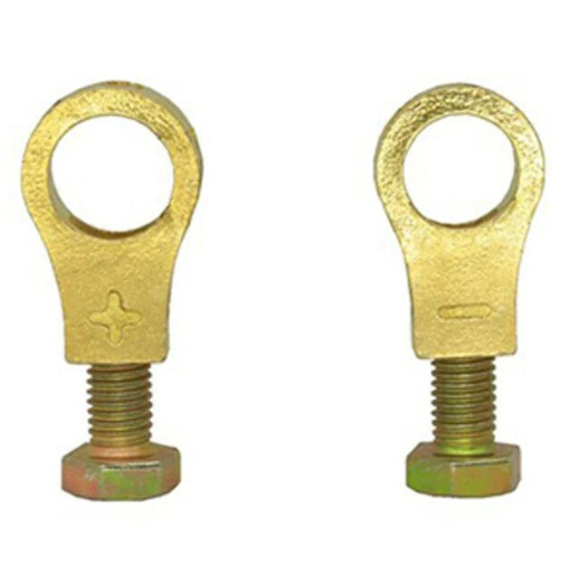 2 x Pure Brass Battery Terminal Top-Post Cable Terminals