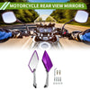 M8/M10 Prismatic Purple Aluminum Motorcycle Rear View Mirrors 1 Set
