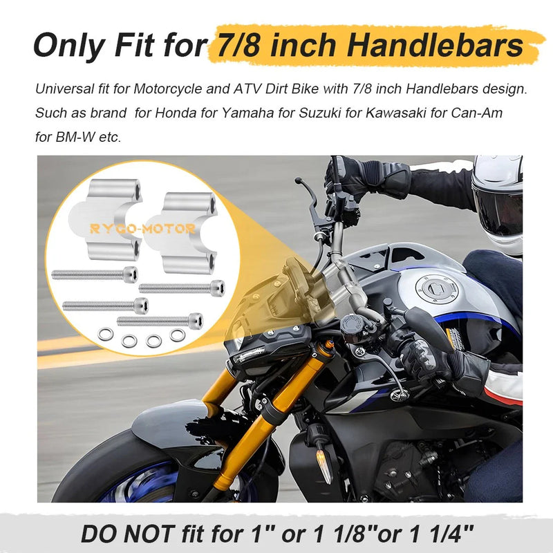 Honda Suzuki Handlebar Risers / 7/8 Bar 30mm Height