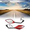 Motorcycle Rear View Black Red Iron Plastic 1 Set M10 Handlebar Mirrors