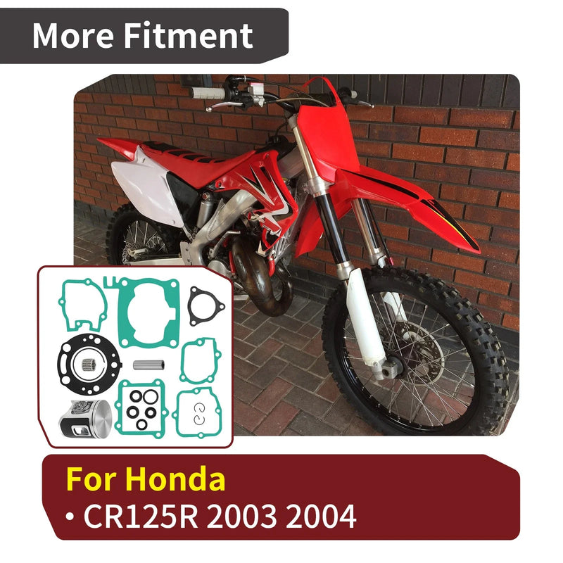 Honda CR125R Top End Rebuild Kit 54mm Standard Bore Piston Ring (2003–2004)