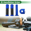 Motorcycle 7/8 22mm Hand Grips Rhombus Pattern Blue