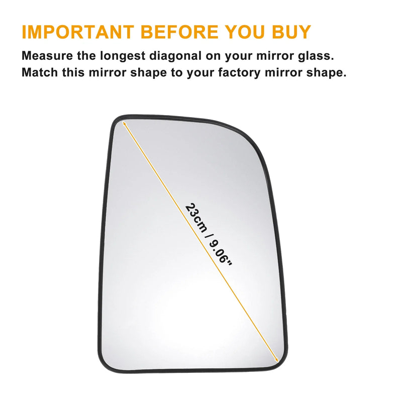 Mercedes Sprinter Right Upper White Mirror Glass w/ Back Heated (2018-2023)