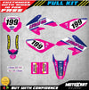 Honda CRF70 (2003-2012) ACTIVE PINK Stickers Custom Graphics Full Kit
