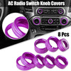 Chevy Silverado / GMC Sierra 8 x Knob Covers Purple AC Switch (2014-2018)