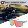Motorcycle Riding Goggles Colorful Lens Blue Red Frame UV400