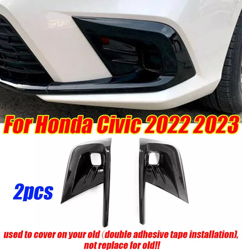 Honda Civic Front Fog Lamp Bumper Light Cover Trim 2x (2022–2024)