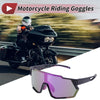 Motorcycle Riding Goggles Purple Lens Black Frame Sunglasses