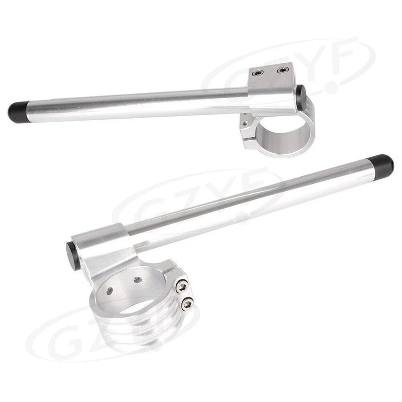 Universal Motorcycle - Silver 35mm Clip On Handlebar Fork Tubes