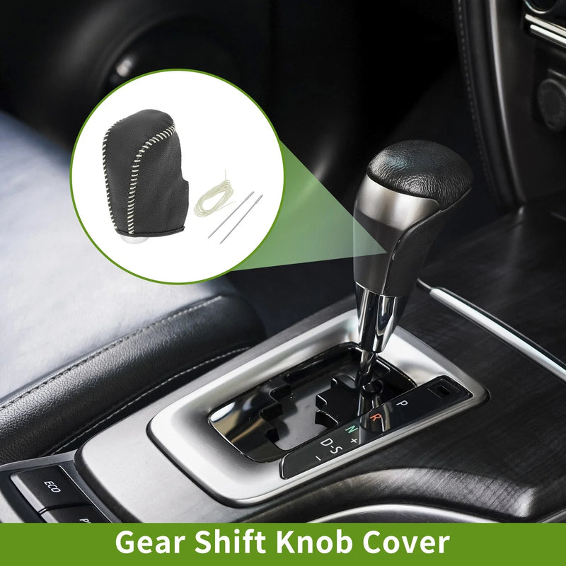 Nissan Altima (2013-2018) Pebbled Black Beige Car Gear Shift Knob Cover 1 Pc