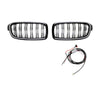 BMW 3-Series F30 F31 2 x Black Front Kidney Grilles with LED (2012-2018)