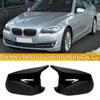 BMW 5-Series F10 F11 2 x Gloss Black Side Mirror Cover Caps (2010-2013)