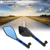 M8 / M10 Rear View Mirrors Black Blue Aluminum Alloy 1 set