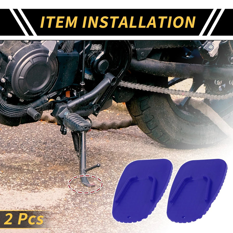 Universal Motorcycle Kickstand Pad 3.54x2.36 in Blue 2 x Pcs