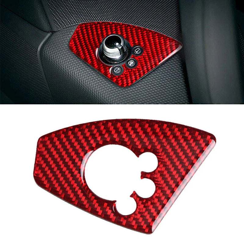 Audi TT TTRS Red Carbon Fiber Interior Door Lock Button Cover Trim (2008-2014)