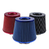 3 Inch Universal Blue Car Inlet Short Ram Cold Air Intake Filter