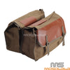 Motorcycle Bicycle Scooter Large Khaki Canvas Saddlebag Luggage Bags (N/A)