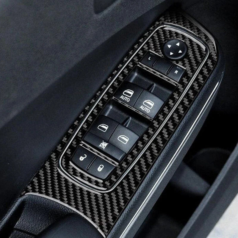 Dodge Charger Carbon Fiber Window Lift Switch Panel Cover Trim 5 x (2015+)