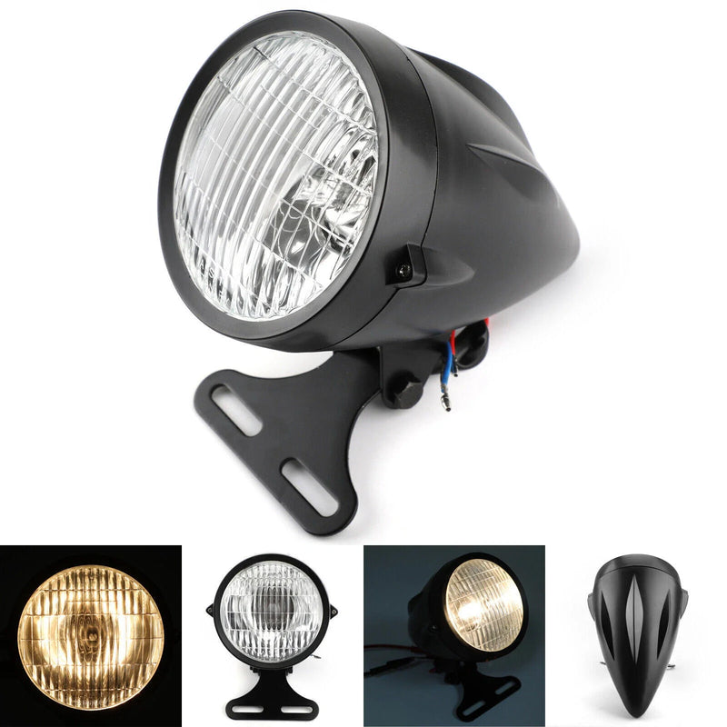 Chopper Bobber Custom Cruiser 4 3/4" BLK Bullet Headlight